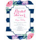 Navy Vintage Flower Bridal Shower Invitations Image 3 of 6